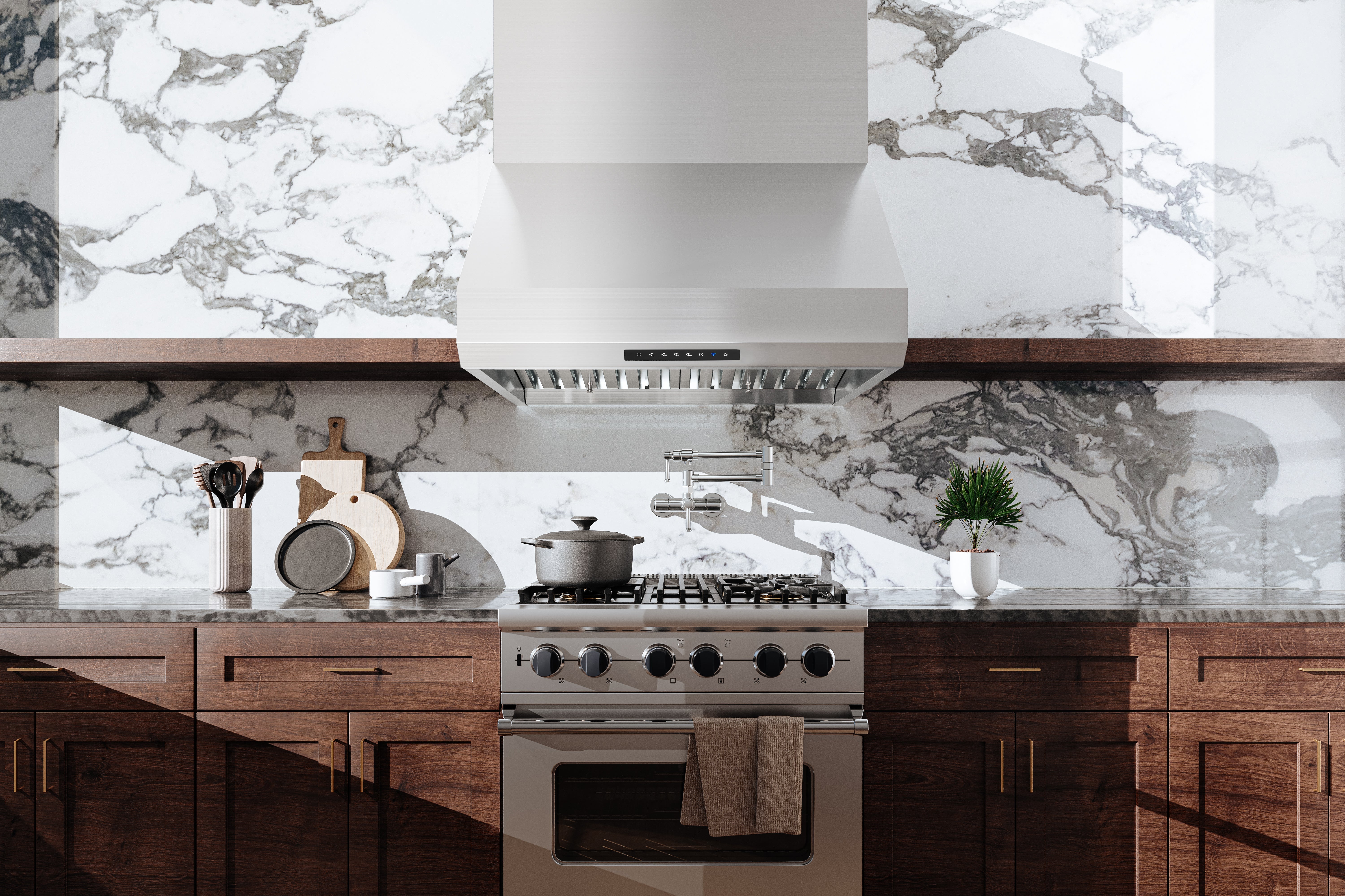 Hauslane Stainless Steel PRO Series 36" Versatile Under Cabinet or Wall Mounted Range Hood with Smart App Control - PRO500SS-36 - Image 5