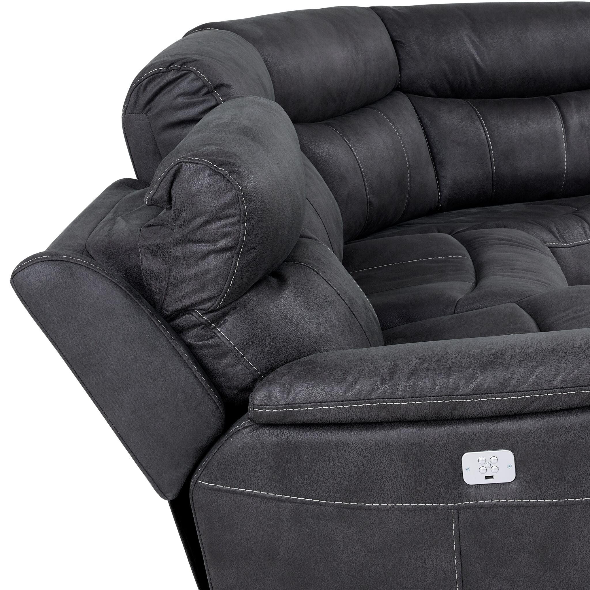 Haven 6-Piece Dual Power Reclining Sectional - Grey - Image 5