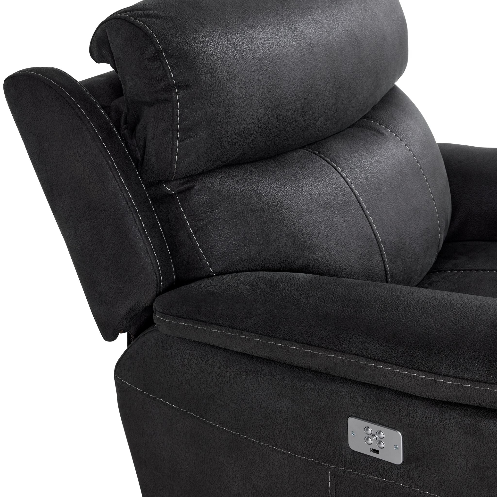 Haven Dual Power Reclining Chair - Grey - Image 7