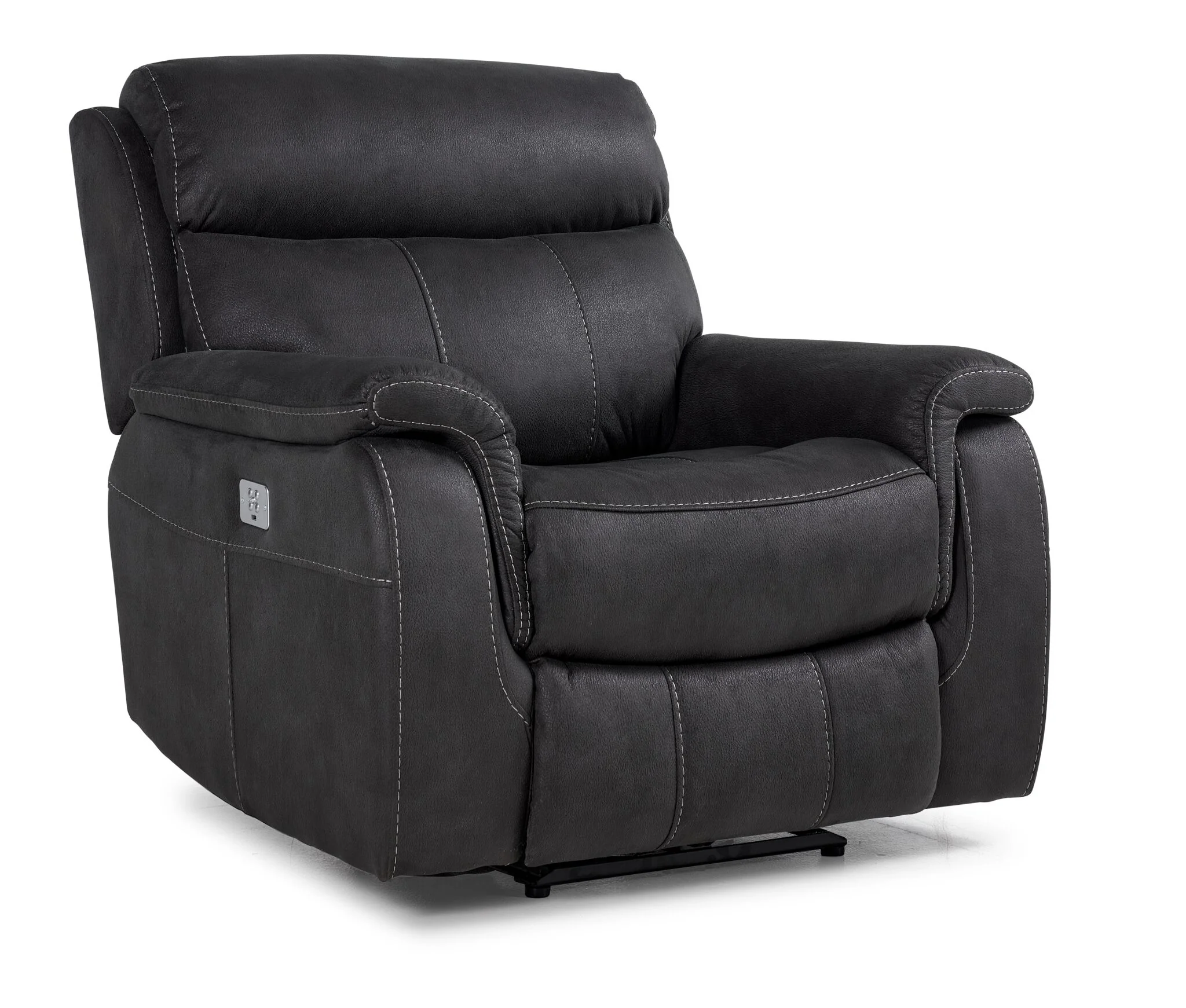Haven Dual Power Reclining Sofa and Chair Set - Grey - Image 6