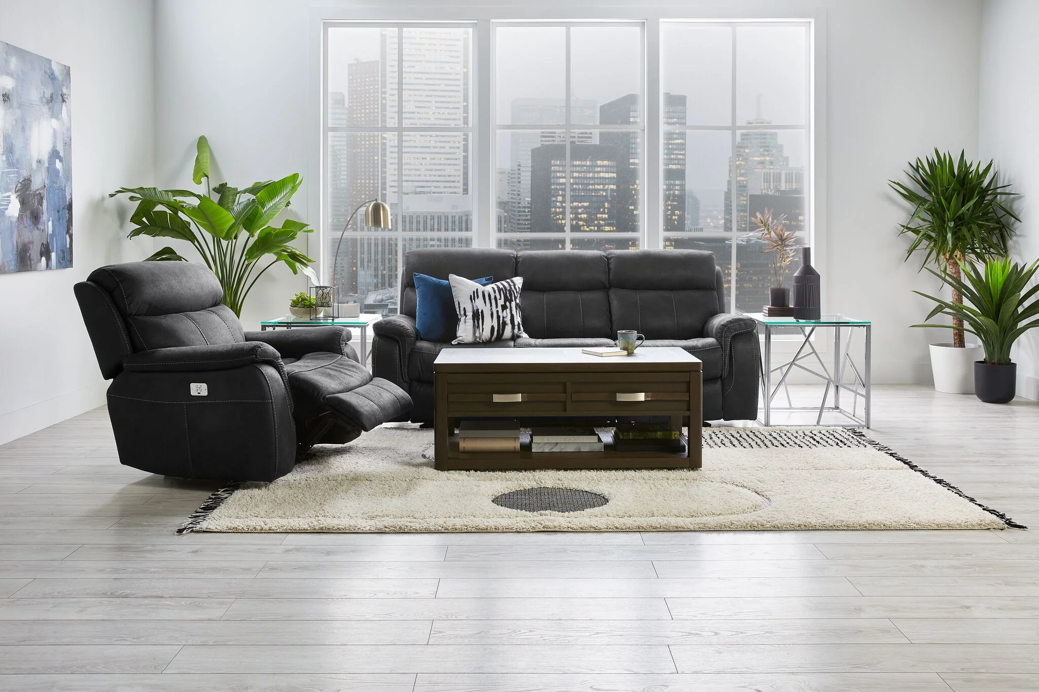 Haven Dual Power Reclining Sofa - Grey - Image 3