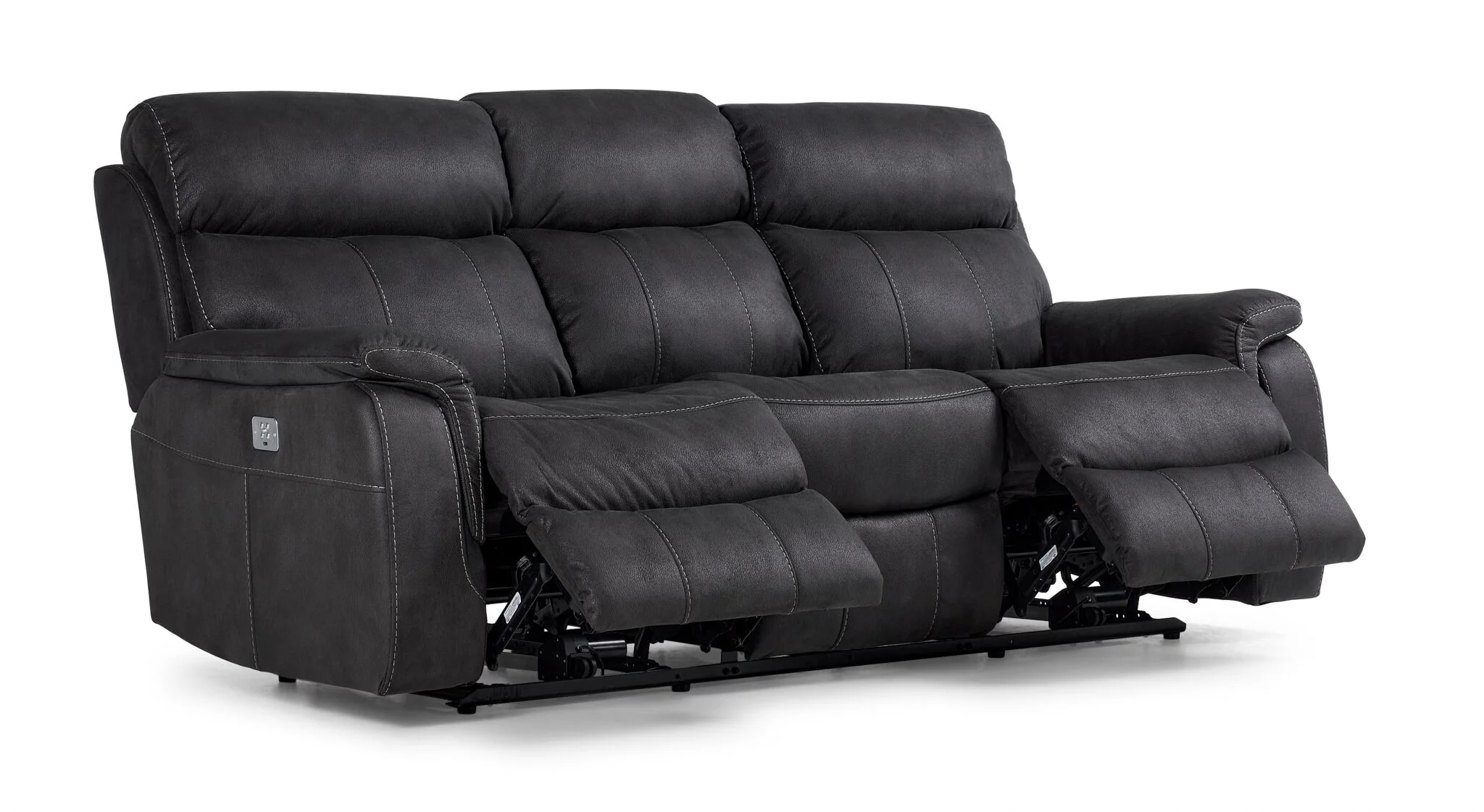 Haven Dual Power Reclining Sofa - Grey - Image 7