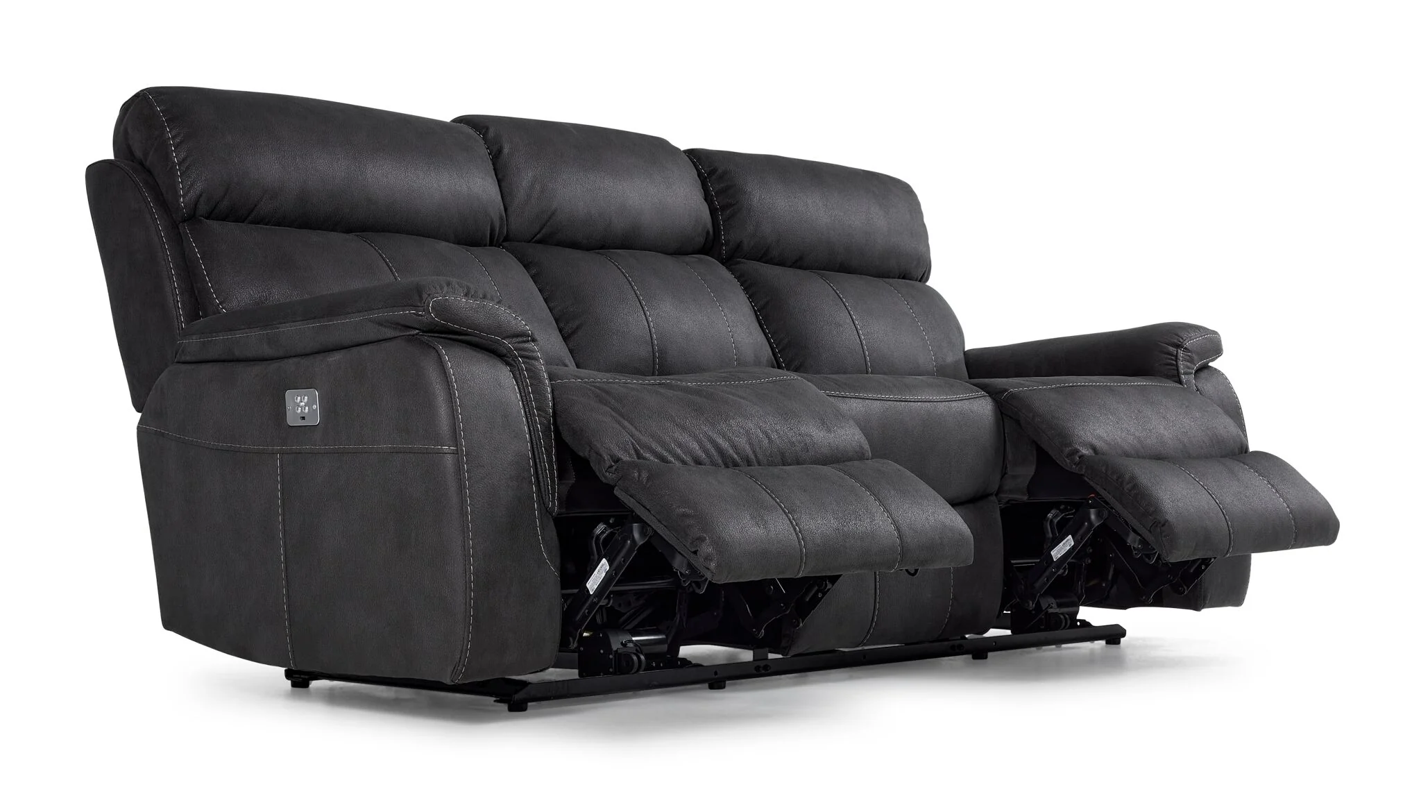 Haven Dual Power Reclining Sofa - Grey - Image 8