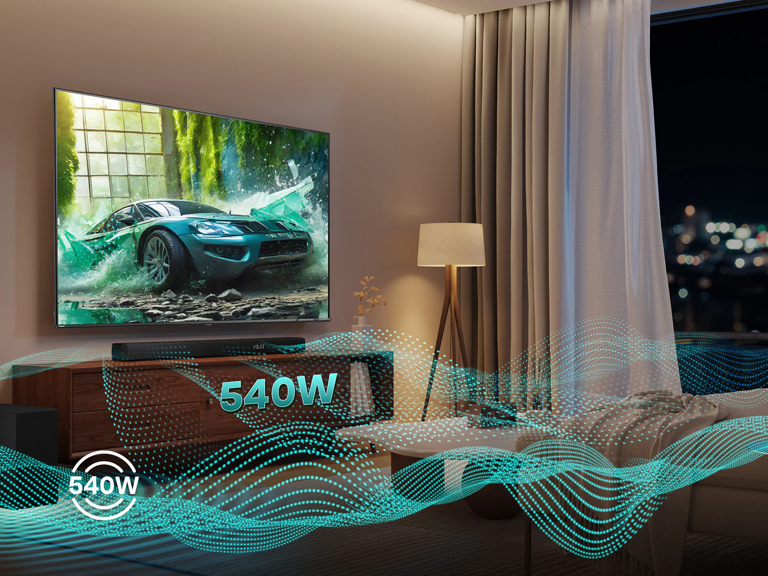 Hisense 540W 5.1 ch Soundbar with Rear Speakers & Wireless Subwoofer - HS5100 - Image 14