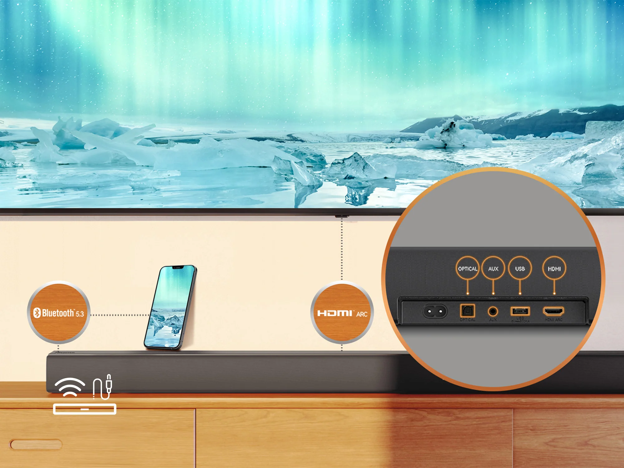 Hisense 540W 5.1 ch Soundbar with Rear Speakers & Wireless Subwoofer - HS5100 - Image 16