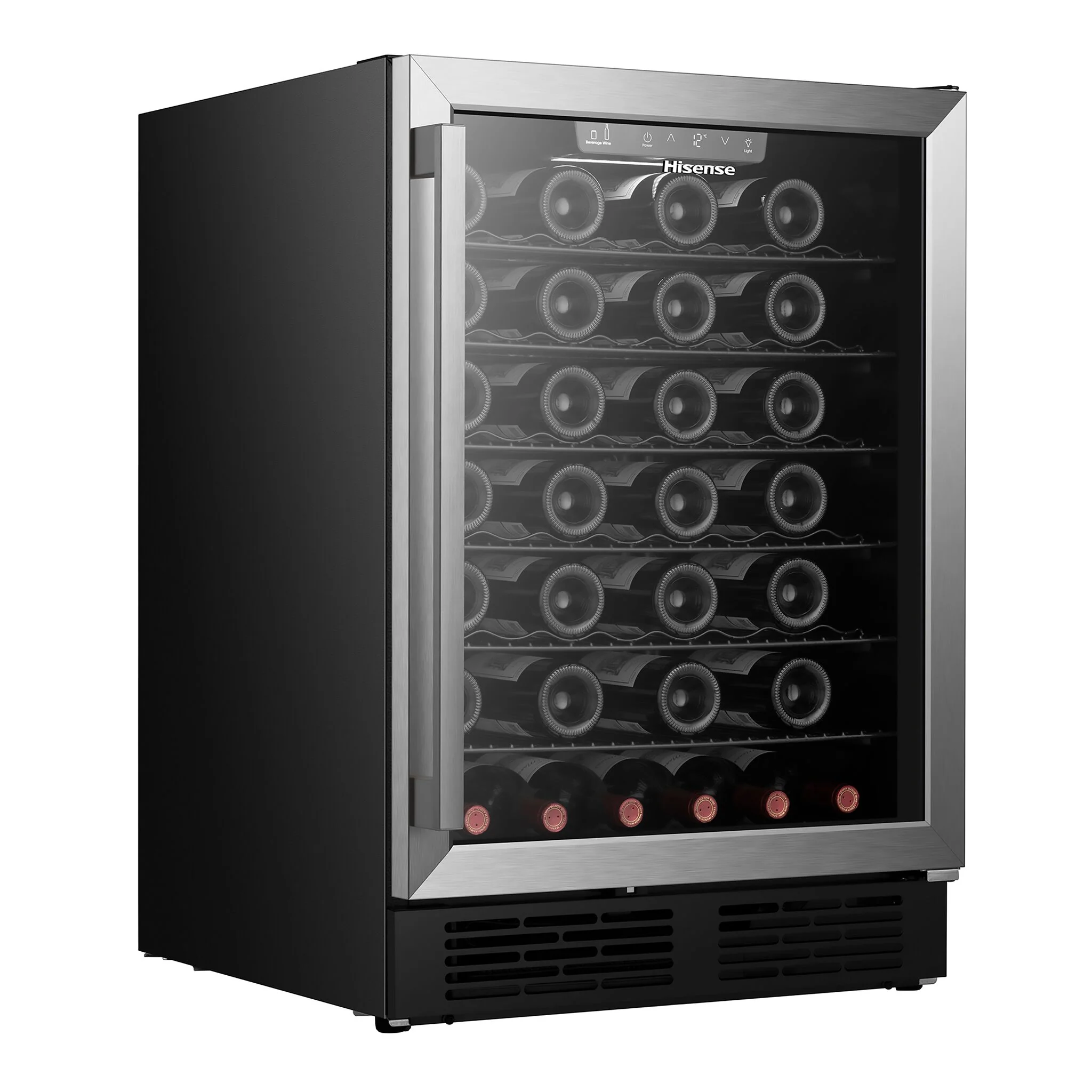 Hisense Fingerprint Resistant Stainless Steel Single Zone Wine Cooler and Beverage Center Hybrid (54 Bottle Wine/164 Can Beverage)(5.4 cu.ft.) - HWS054B1ASD - Image 2