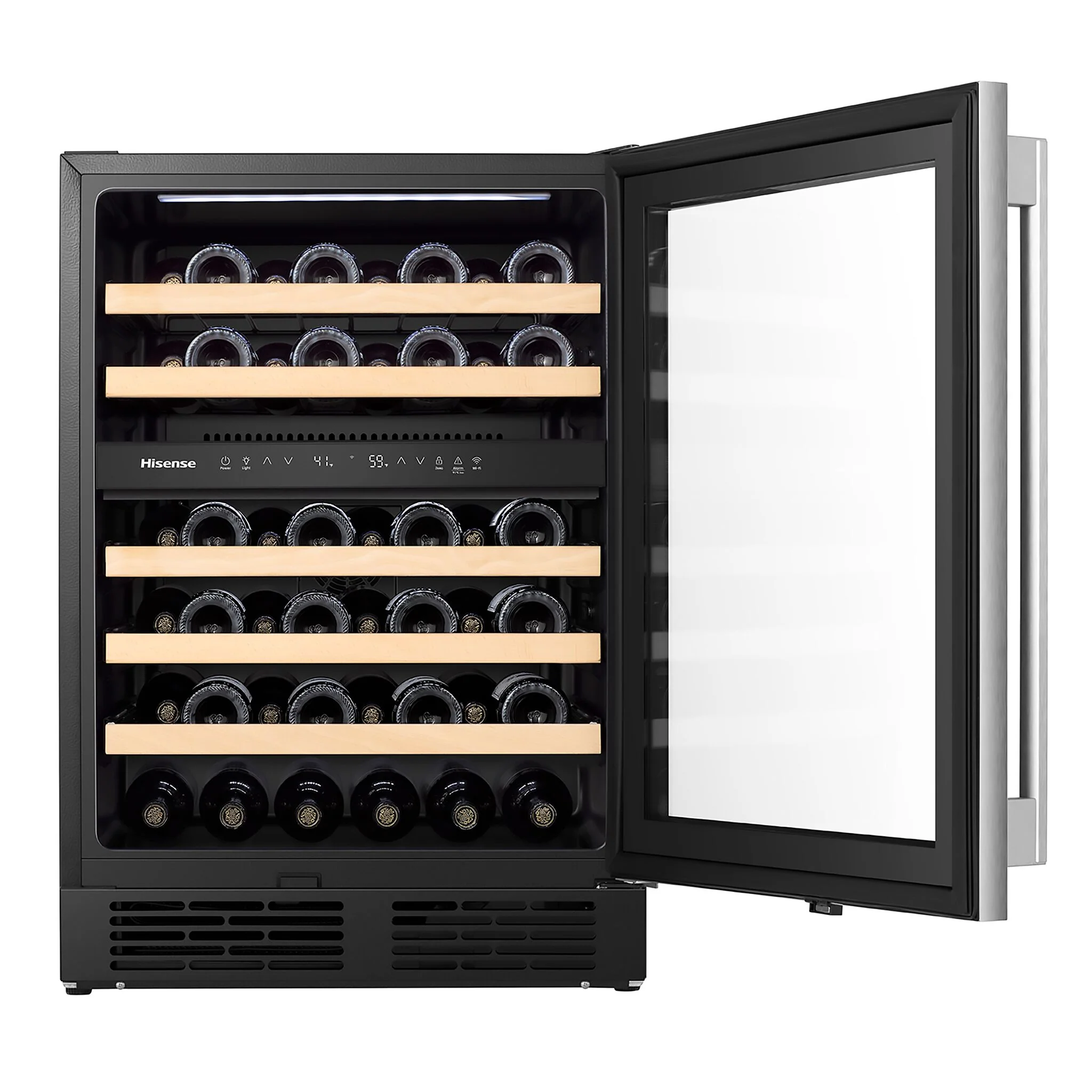 Hisense Stainless Steel Smart 46-Bottle Dual Zone Wine Cooler (4.9 cu.ft.) - HWD046N6SS - Image 3