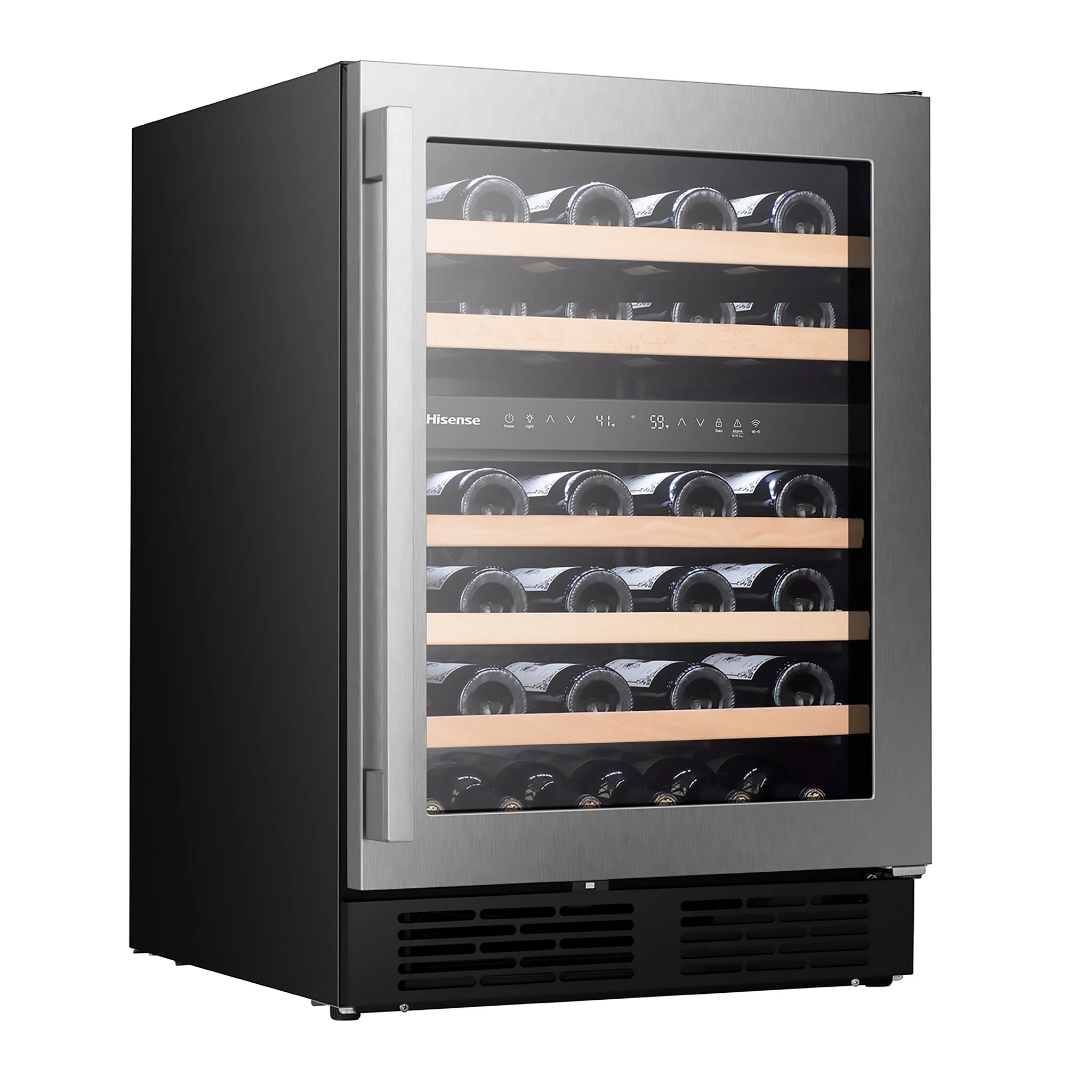Hisense Stainless Steel Smart 46-Bottle Dual Zone Wine Cooler (4.9 cu.ft.) - HWD046N6SS - Image 4