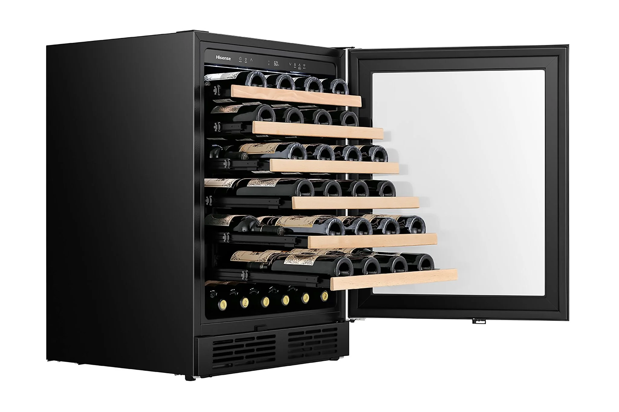 Hisense Stainless Steel Smart 54-Bottle Single Zone Wine Cooler (5.4 cu.ft) - HWS054N6SS - Image 4