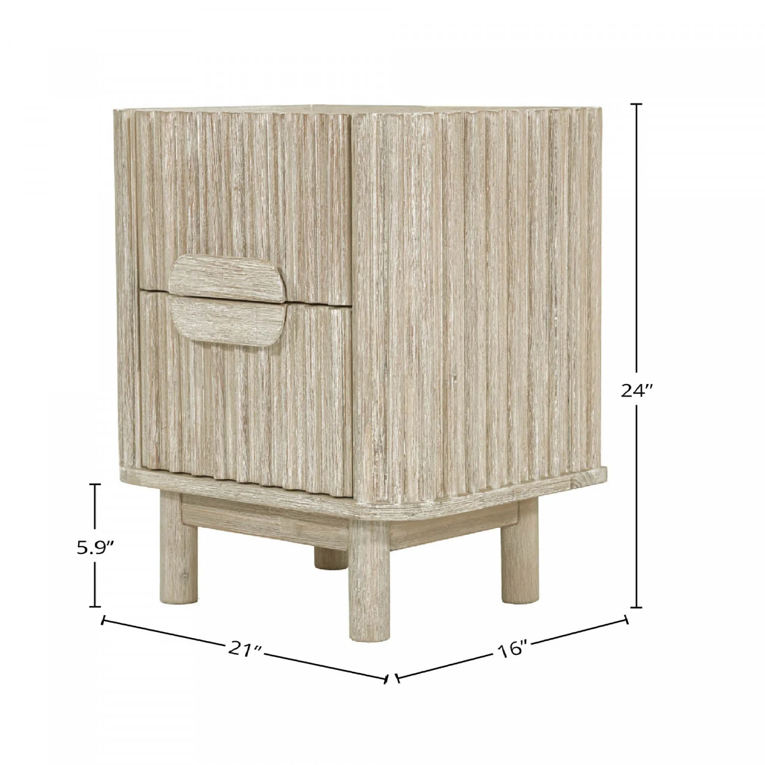 Humbach Night Table - White Washed Natural - Image 3