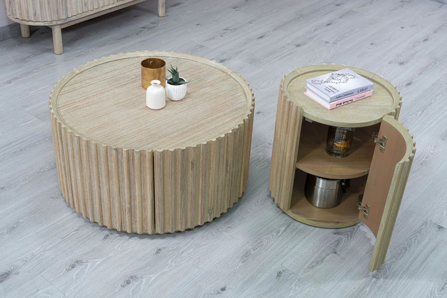 Humbach Side Table - White Washed Natural - Image 5