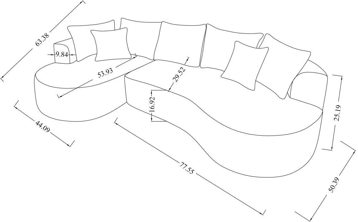 Ibiza All Foam Sectional - Brown - Image 10