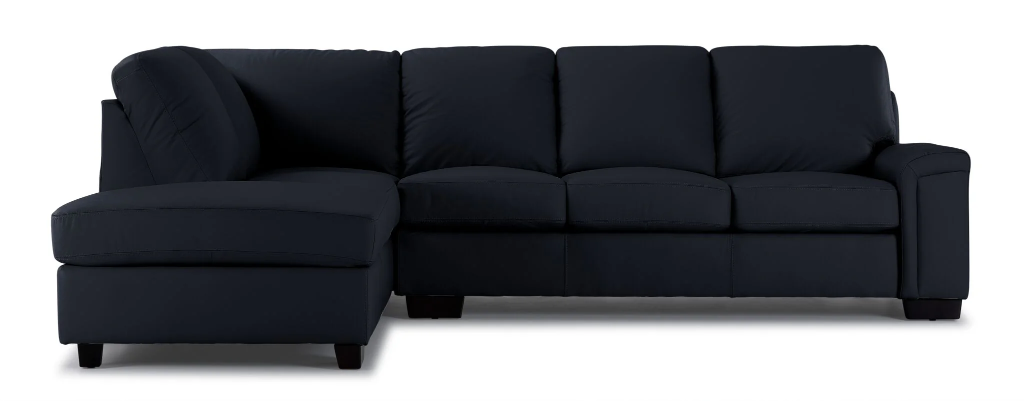 Icon Leather 2-Piece Sectional with Left Facing Chaise - Black - Image 2