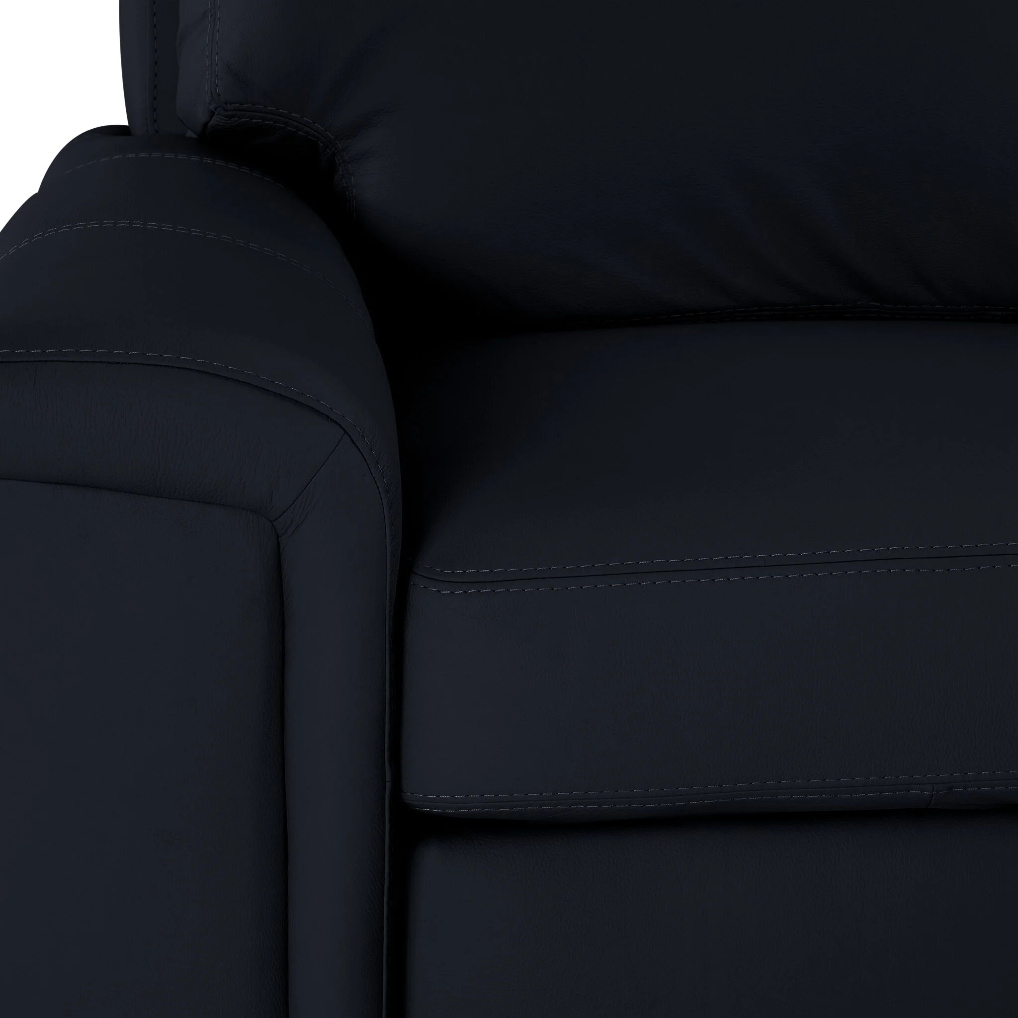 Icon Leather 2-Piece Sectional with Left Facing Chaise - Black - Image 3