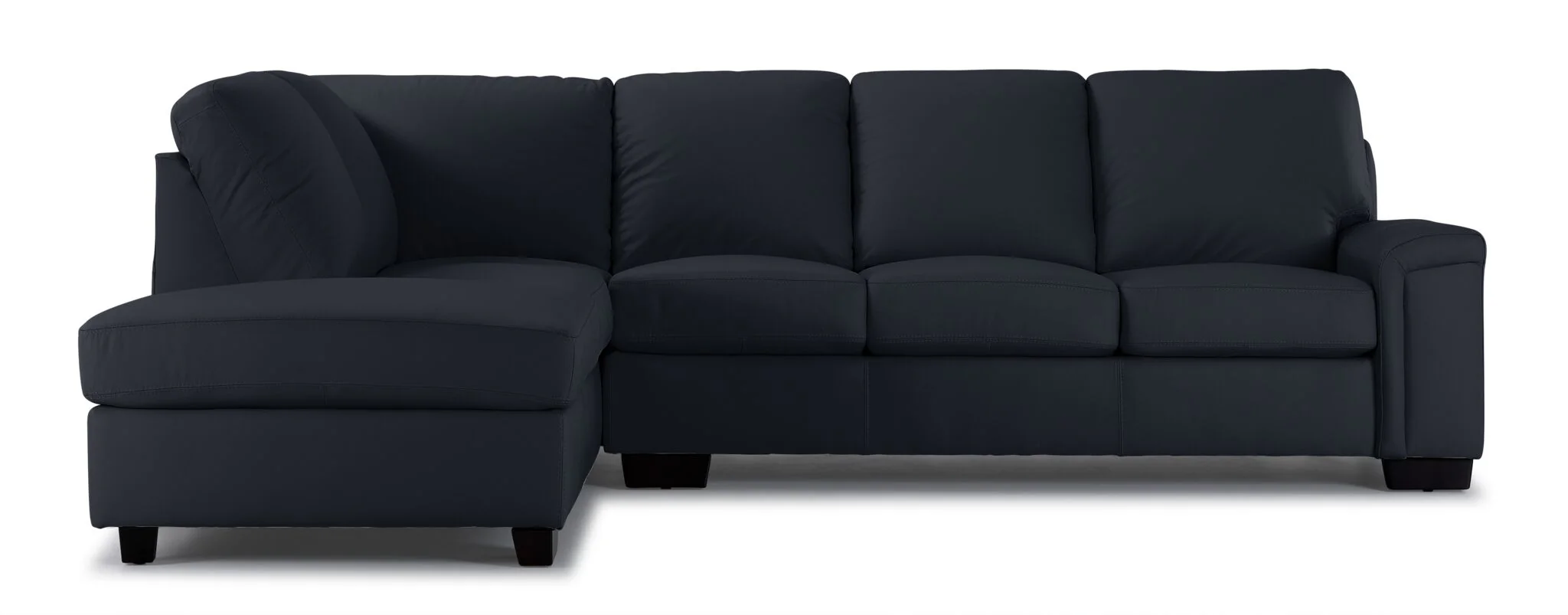 Icon Leather 2-Piece Sectional with Left Facing Chaise - Navy - Image 2