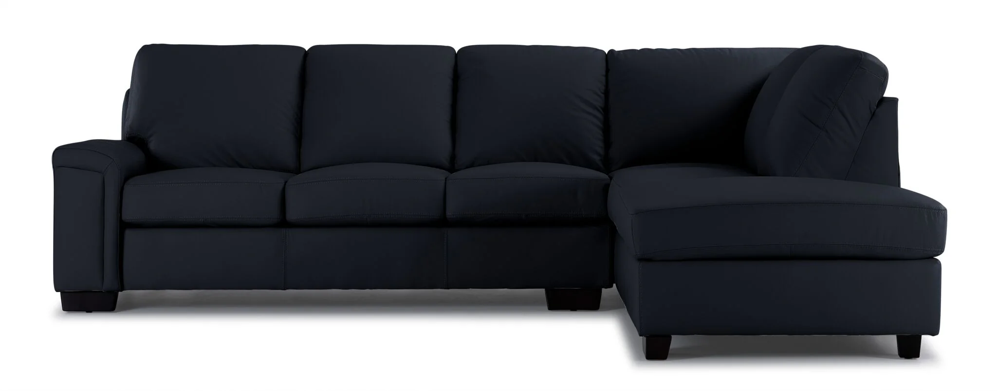 Icon Leather 2-Piece Sectional with Right Facing Chaise - Black - Image 2