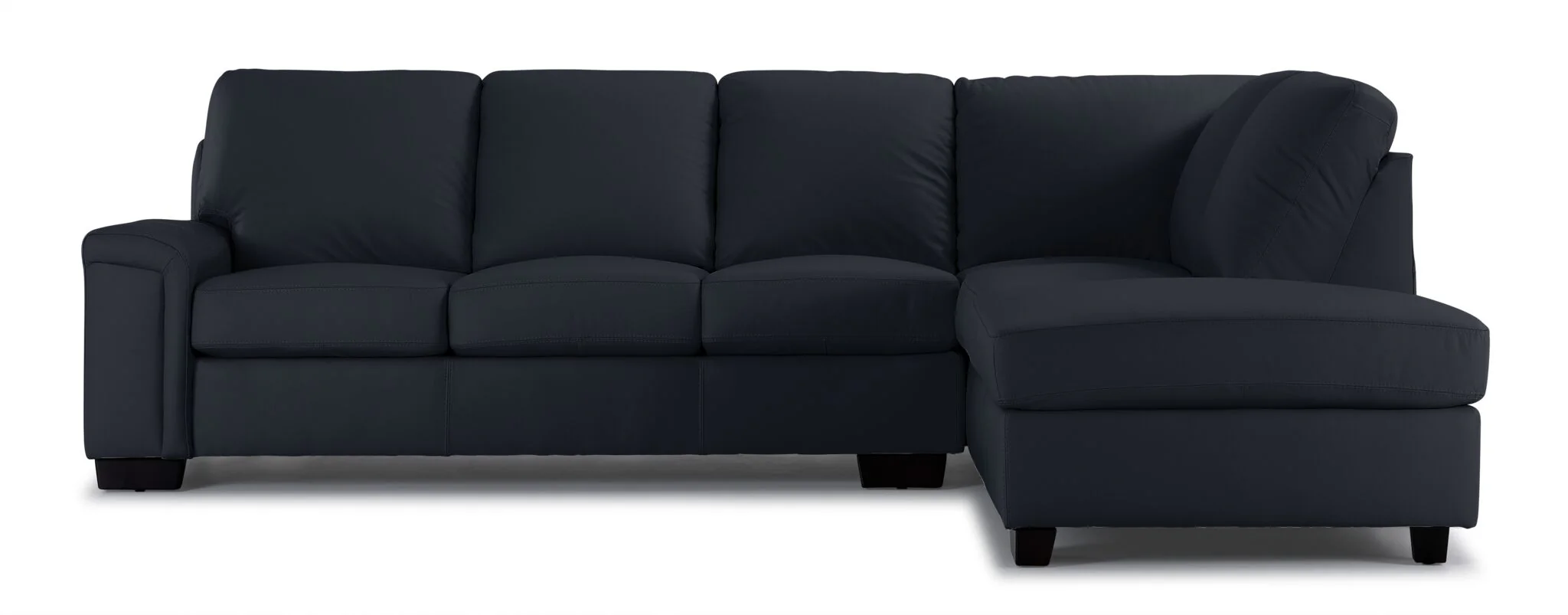 Icon Leather 2-Piece Sectional with Right Facing Chaise - Navy - Image 2