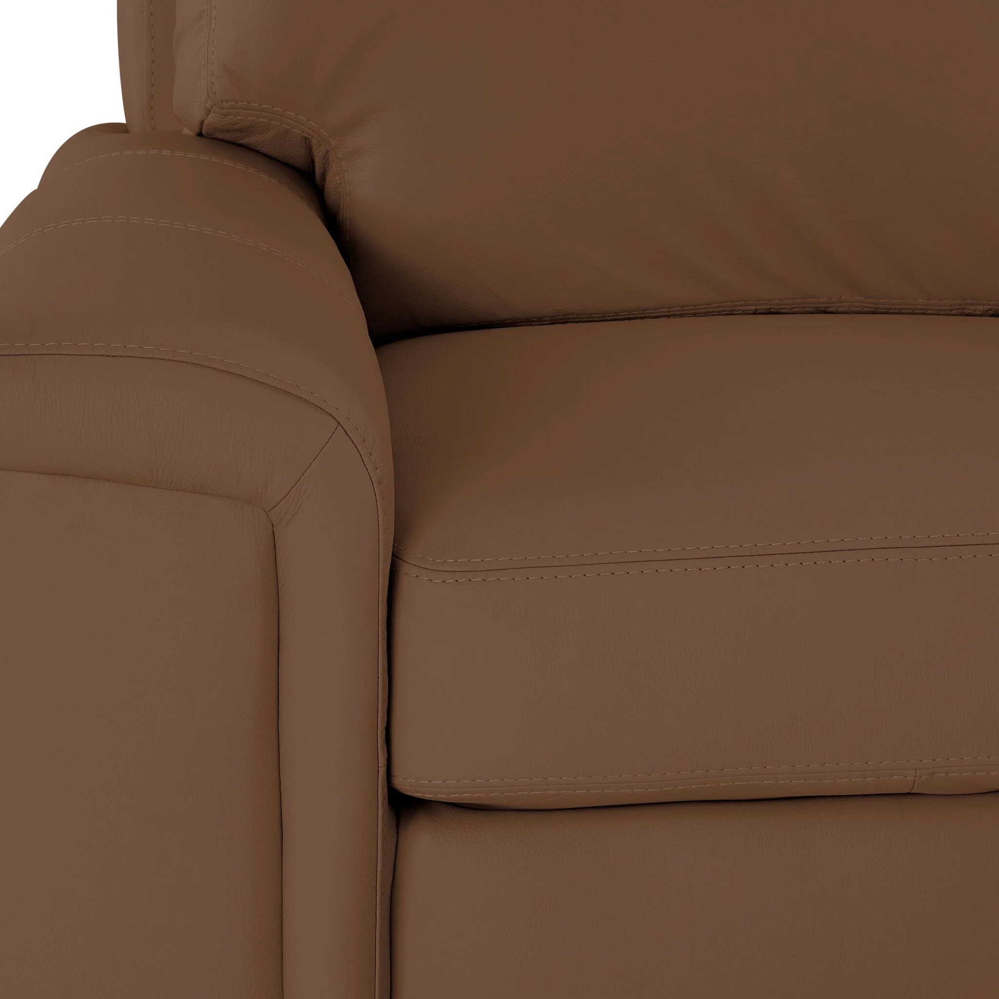 Icon Leather 2-Piece Sectional with Right Facing Chaise - Saddle - Image 3
