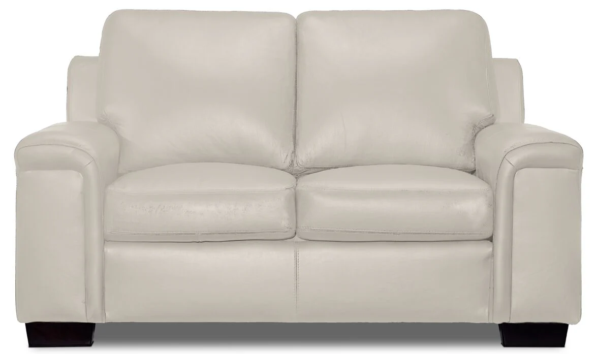 Icon Leather Loveseat - Cloud Grey - Image 2