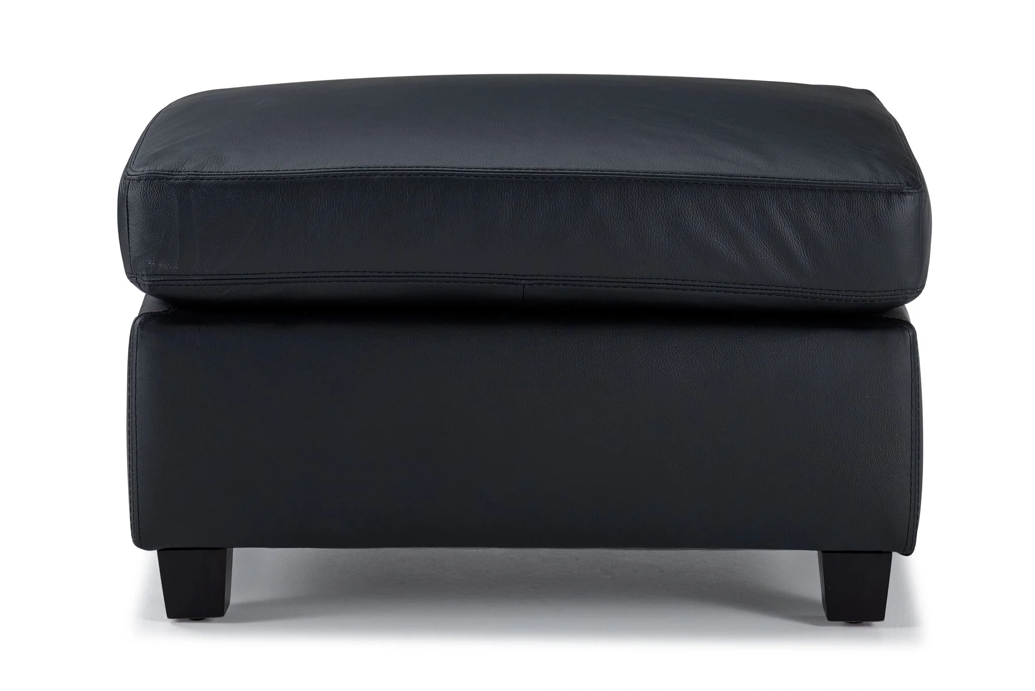 Icon Leather Ottoman - Black - Image 2
