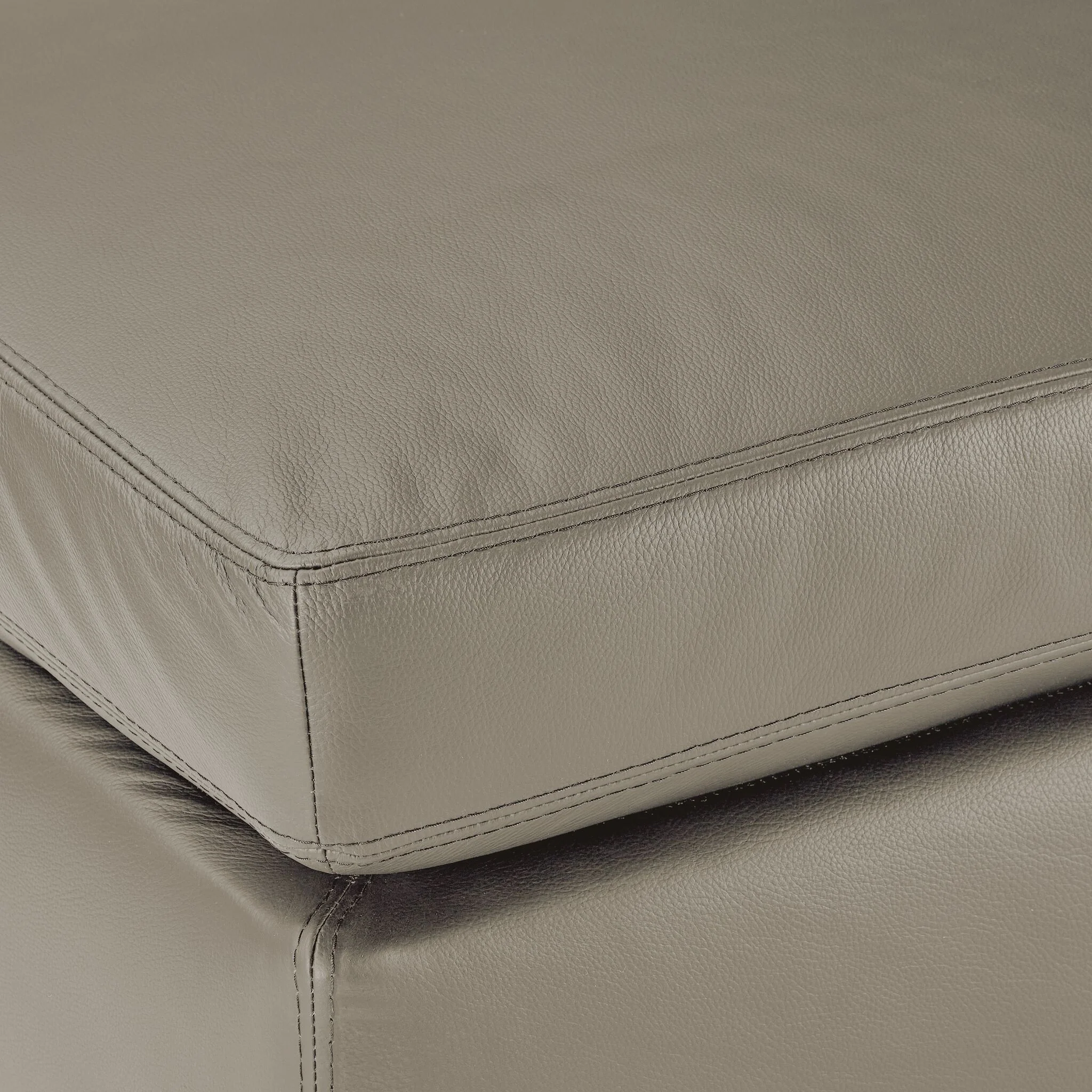 Icon Leather Ottoman - Cloud Grey - Image 3