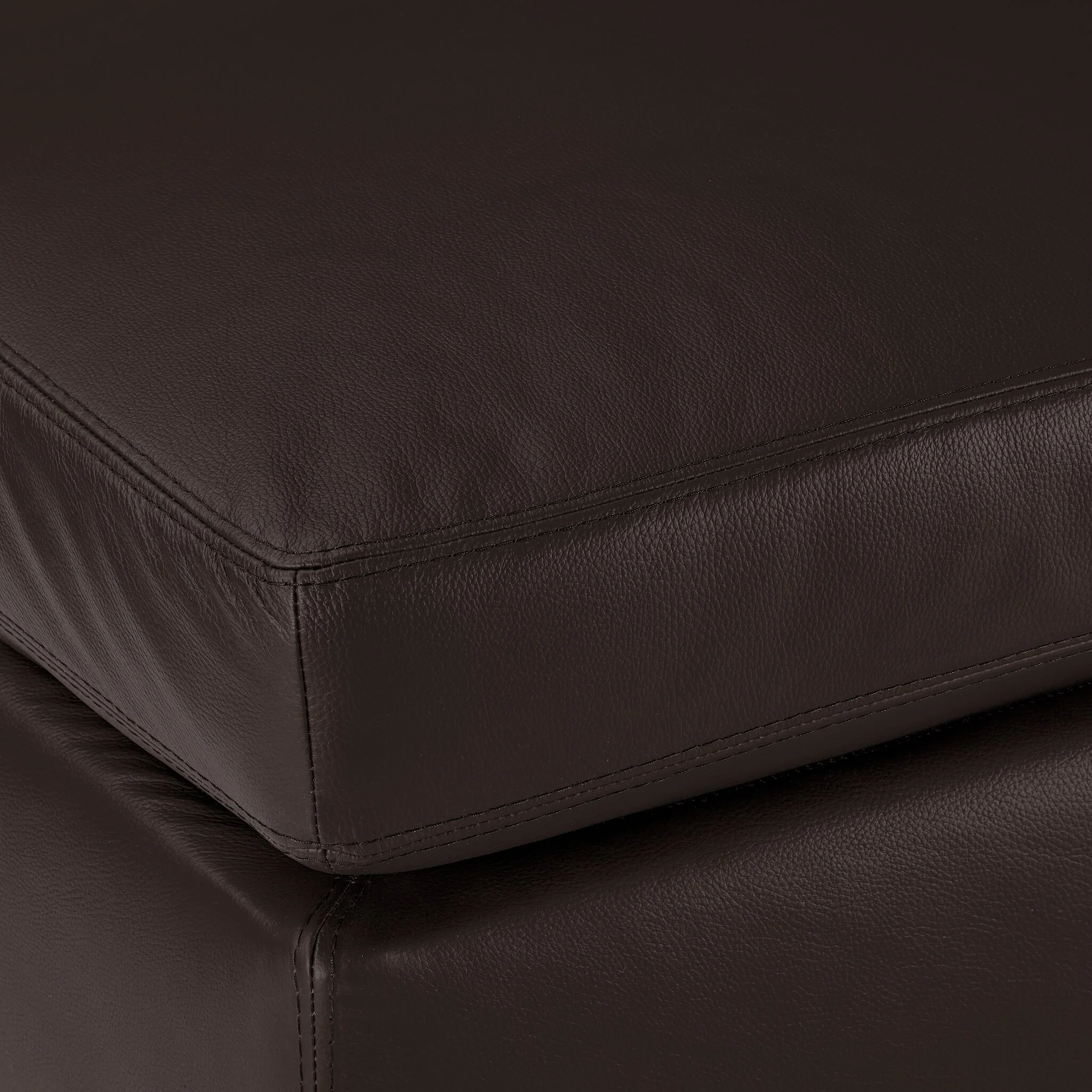 Icon Leather Ottoman - Mocha - Image 3