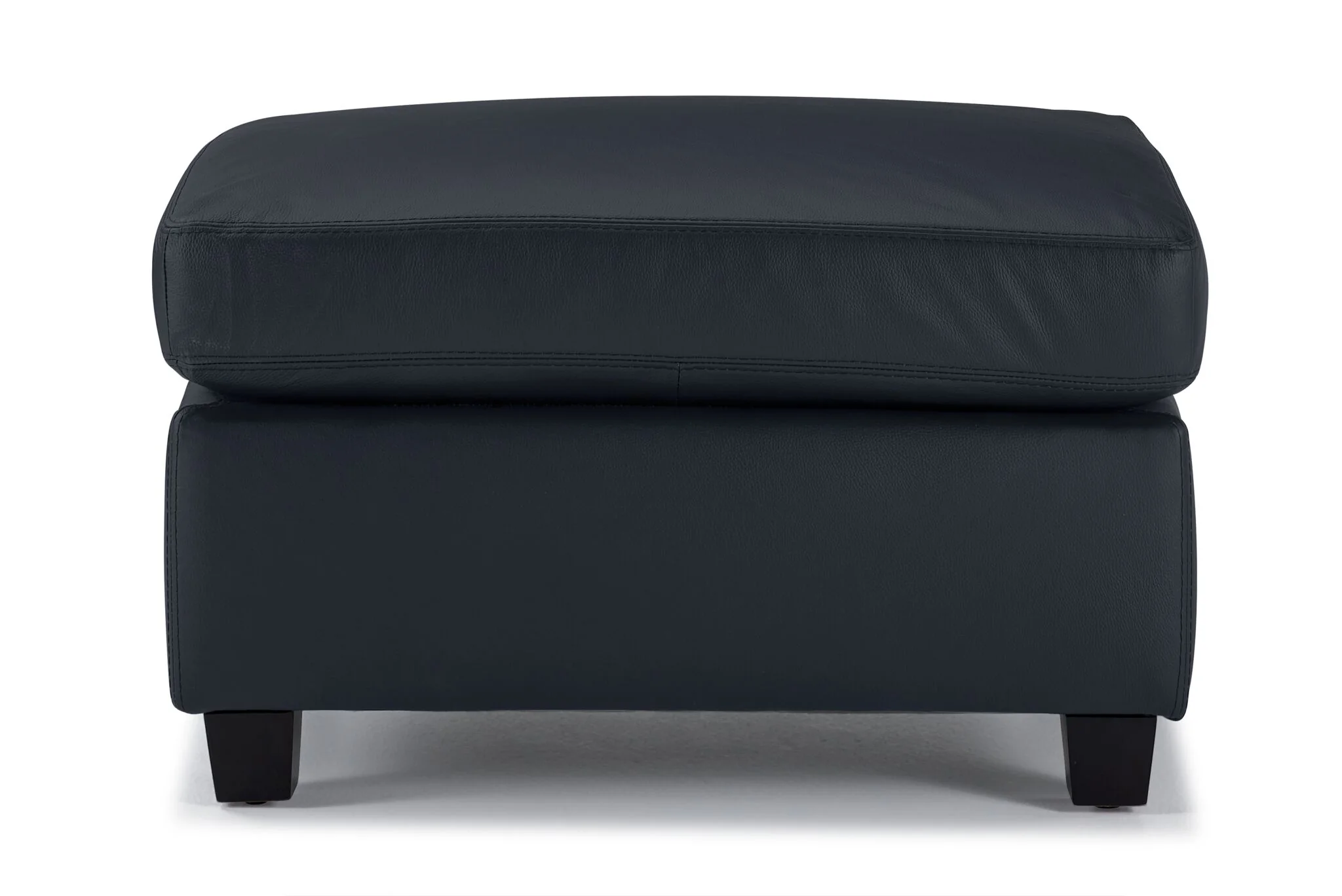 Icon Leather Ottoman - Navy - Image 2