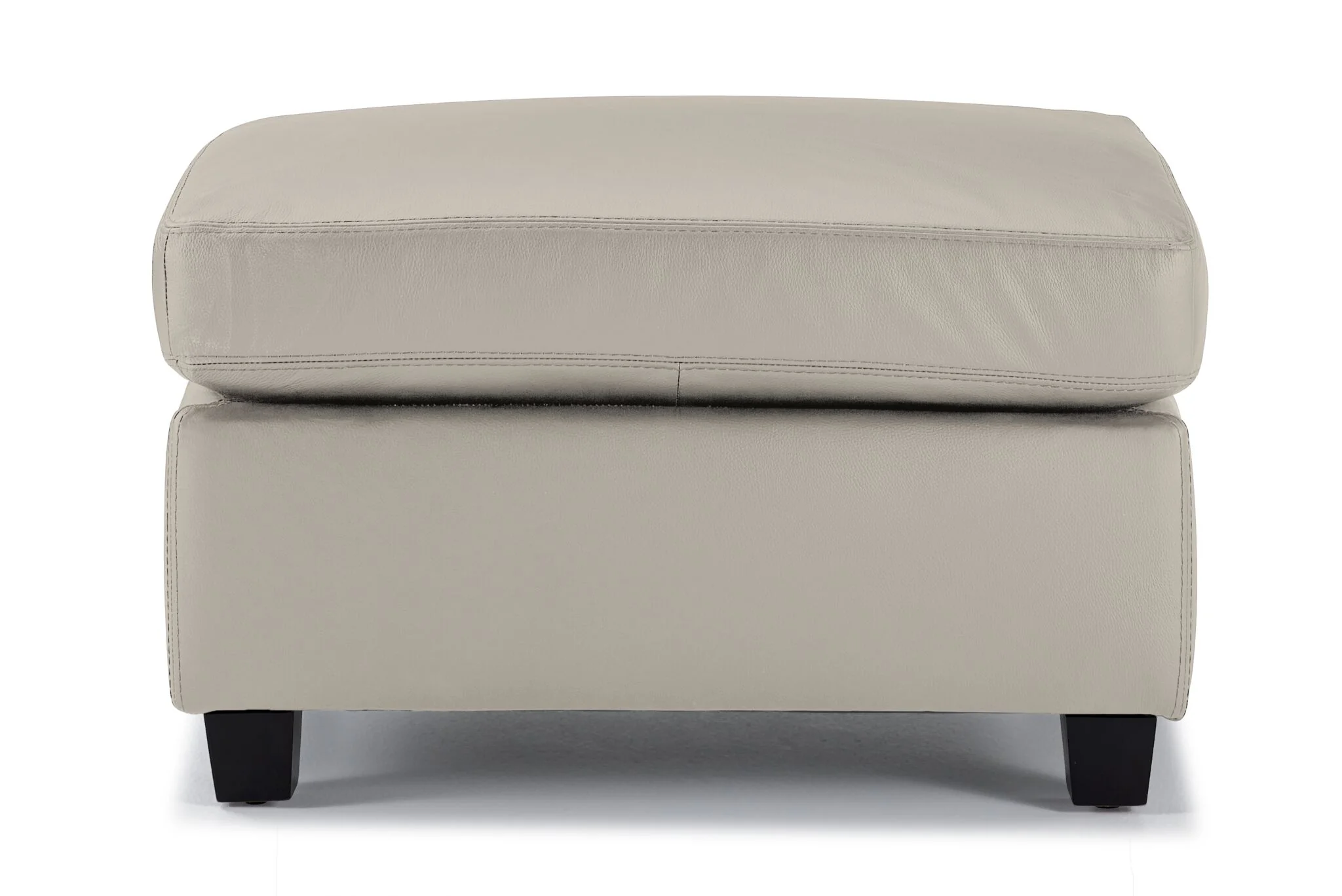 Icon Leather Ottoman - Silver Grey - Image 2