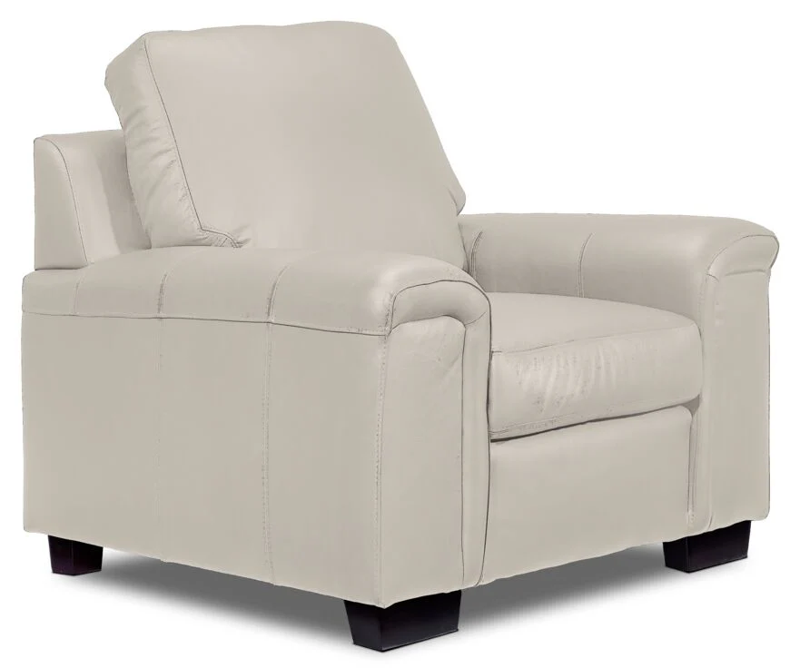 Icon Leather Sofa and Chair Set - Cloud Grey - Image 3