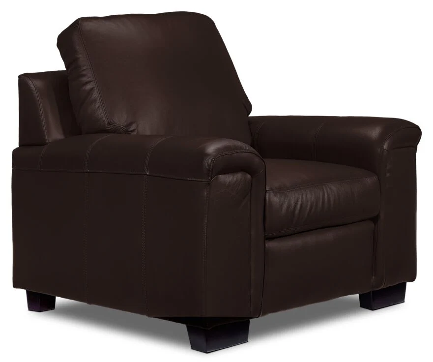 Icon Leather Sofa and Chair Set - Mocha - Image 3