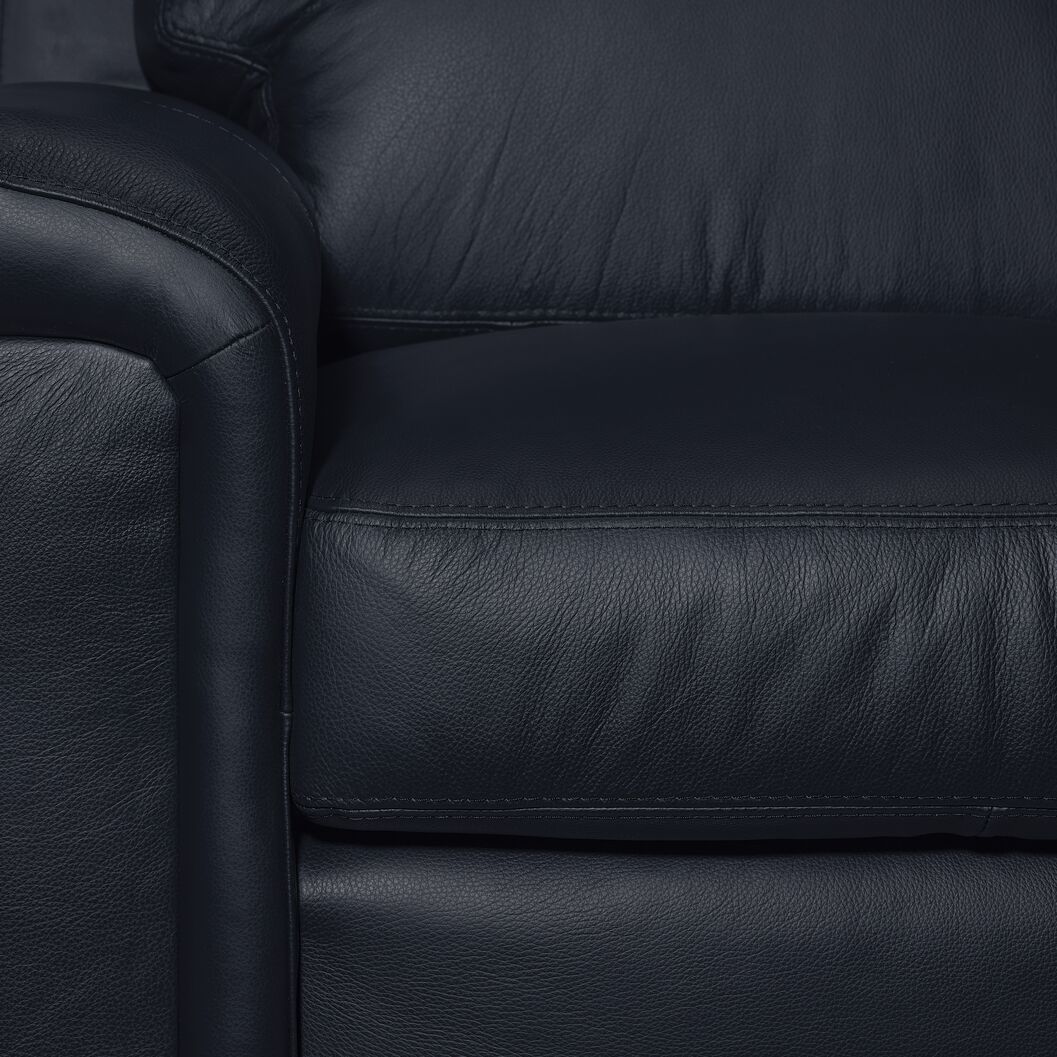 Icon Leather Sofa and Chair Set - Navy - Image 4