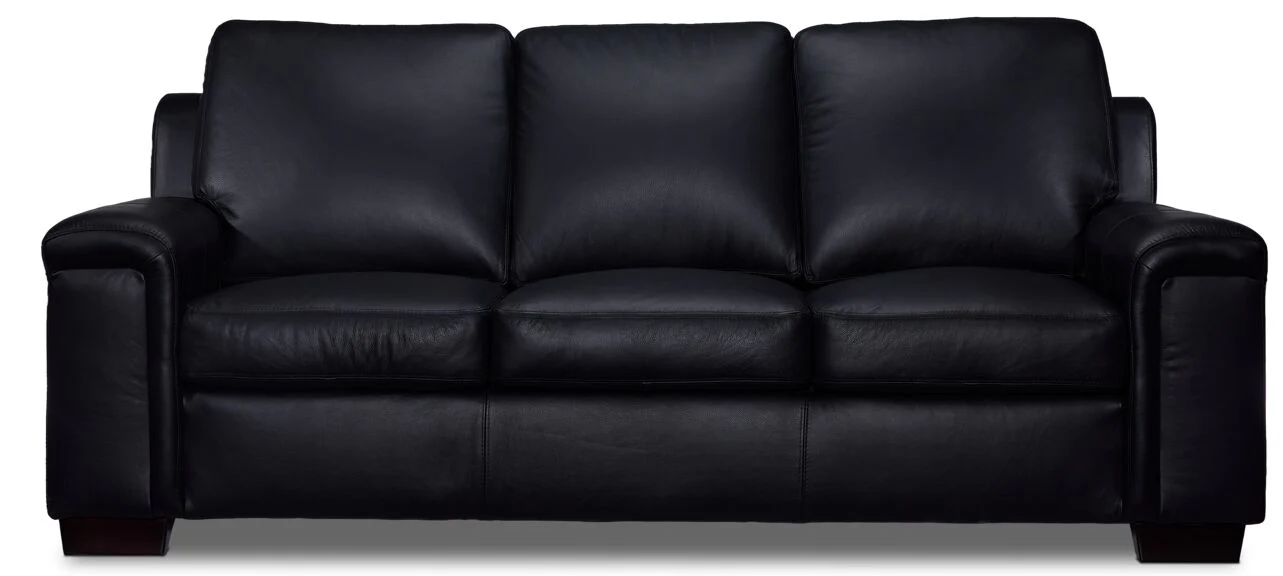 Icon Leather Sofa and Loveseat Set- Black - Image 3