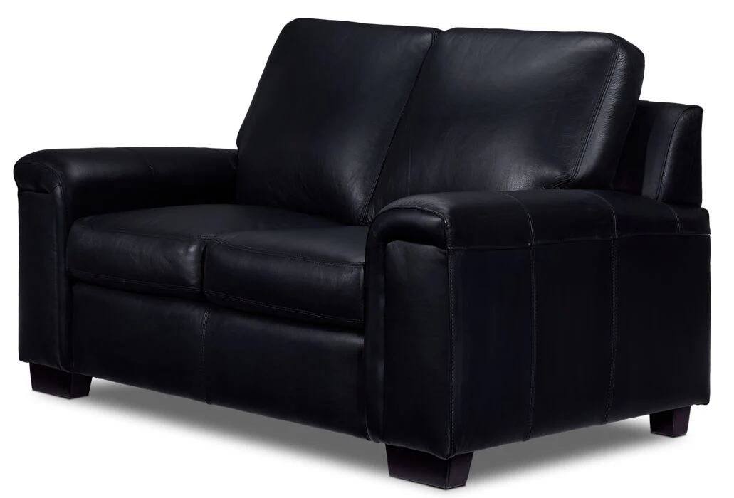 Icon Leather Sofa and Loveseat Set- Black - Image 4