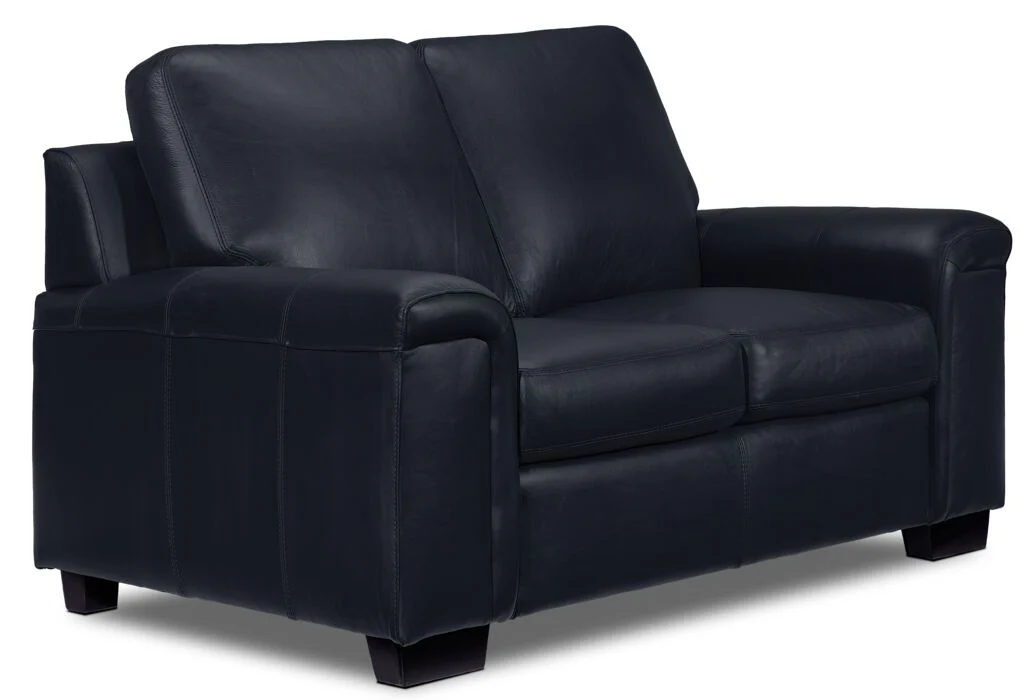Icon Leather Sofa and Loveseat Set - Navy - Image 3