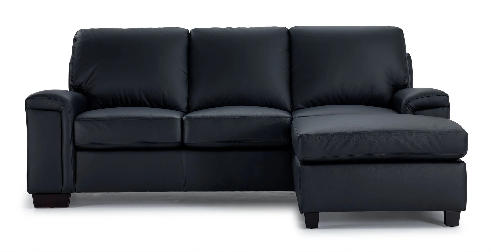 Icon Leather Sofa Chaise - Black - Image 2
