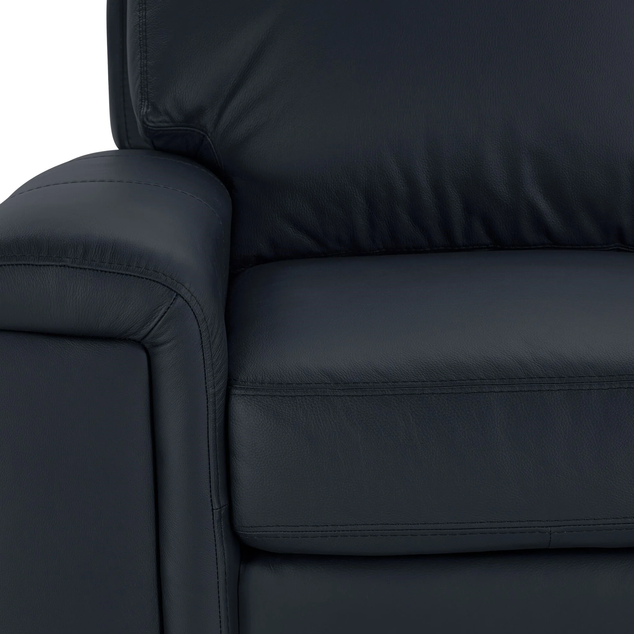 Icon Leather Sofa Chaise - Navy - Image 3
