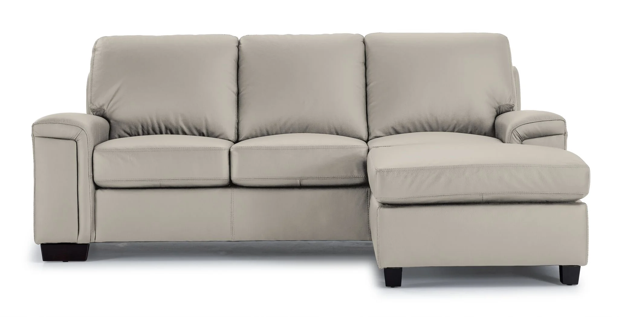 Icon Leather Sofa Chaise - Silver Grey - Image 2
