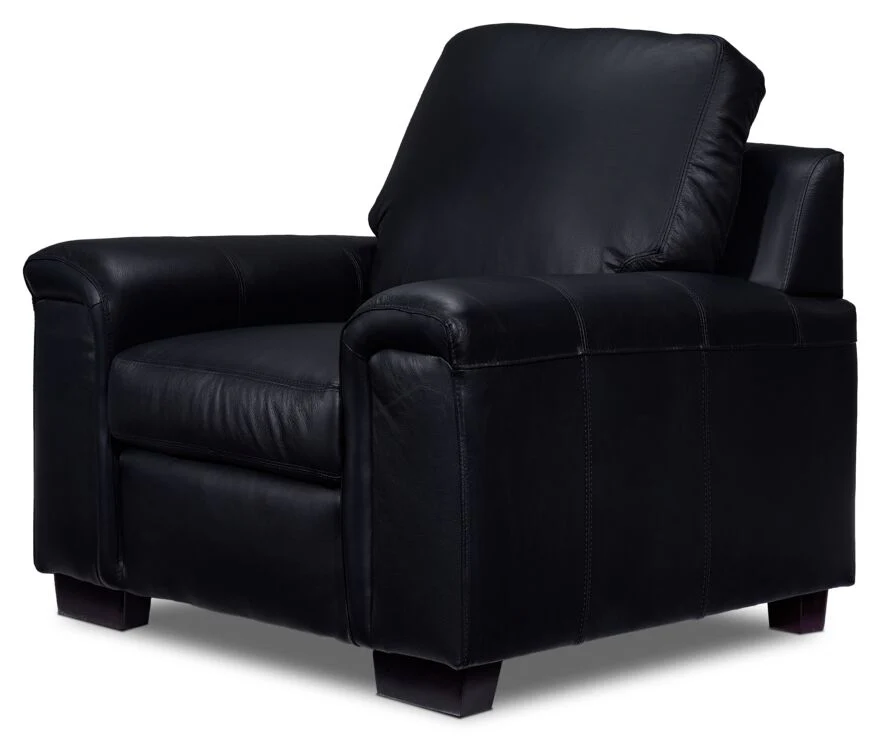 Icon Leather Sofa, Loveseat and Chair Set- Black - Image 6