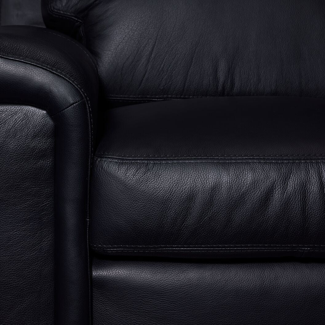 Icon Leather Sofa, Loveseat and Chair Set- Black - Image 8