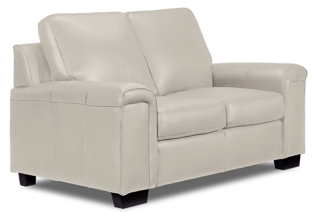 Icon Leather Sofa, Loveseat and Chair Set - Cloud Grey - Image 3