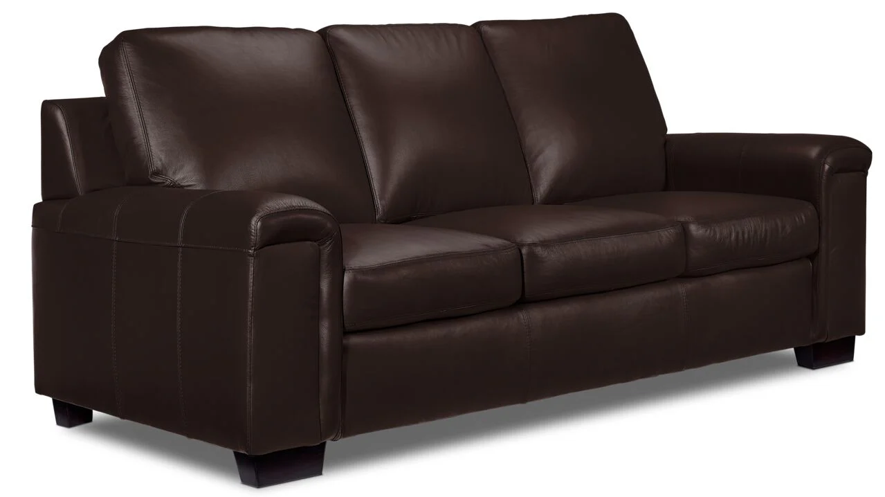 Icon Leather Sofa, Loveseat and Chair Set - Mocha - Image 2