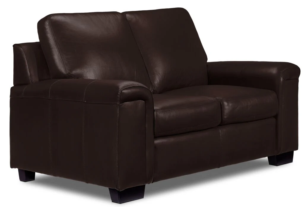 Icon Leather Sofa, Loveseat and Chair Set - Mocha - Image 3
