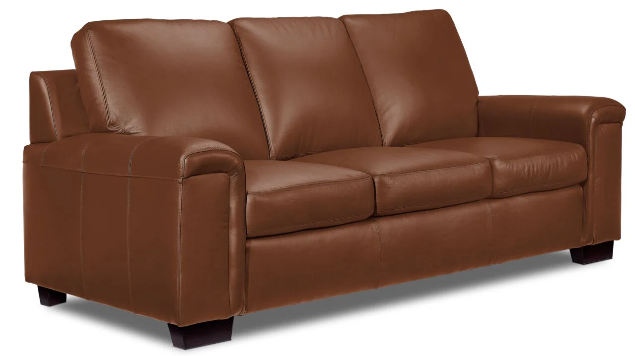 Icon Leather Sofa, Loveseat and Chair Set - Saddle - Image 2