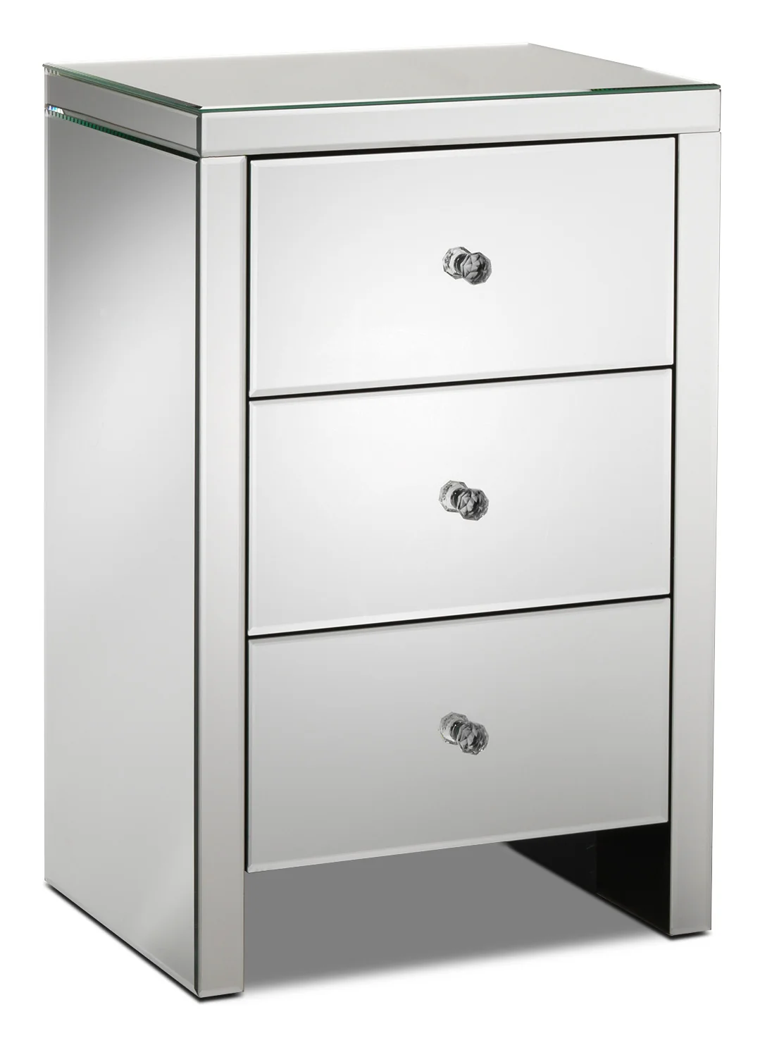 Illusion Set of 2 Night Tables - Mirrored Glass - Image 2