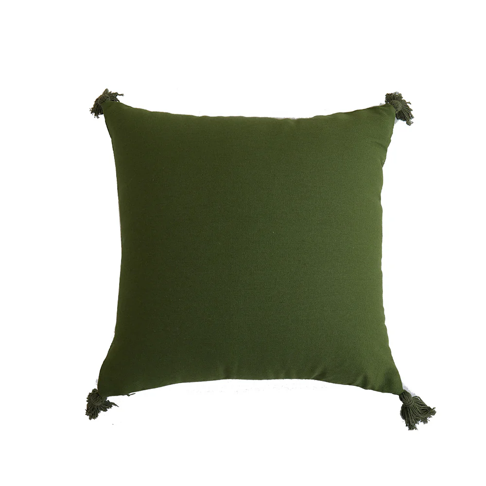 In Full Bloom 18 x 18" Botanical Cushion - Green, White - Image 2