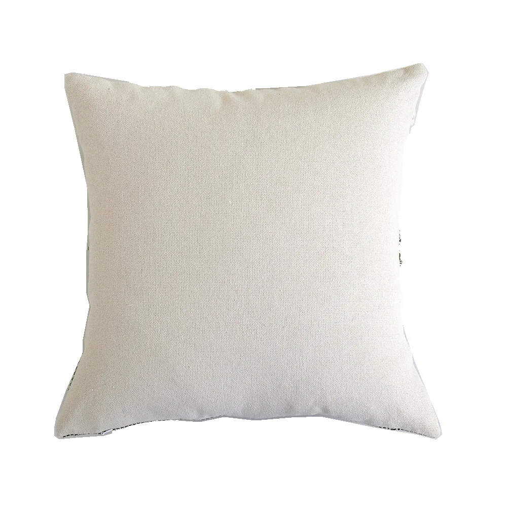 In Full Bloom 18 x 18" Textured Layered Striped Cushion - Green, Ivory - Image 2