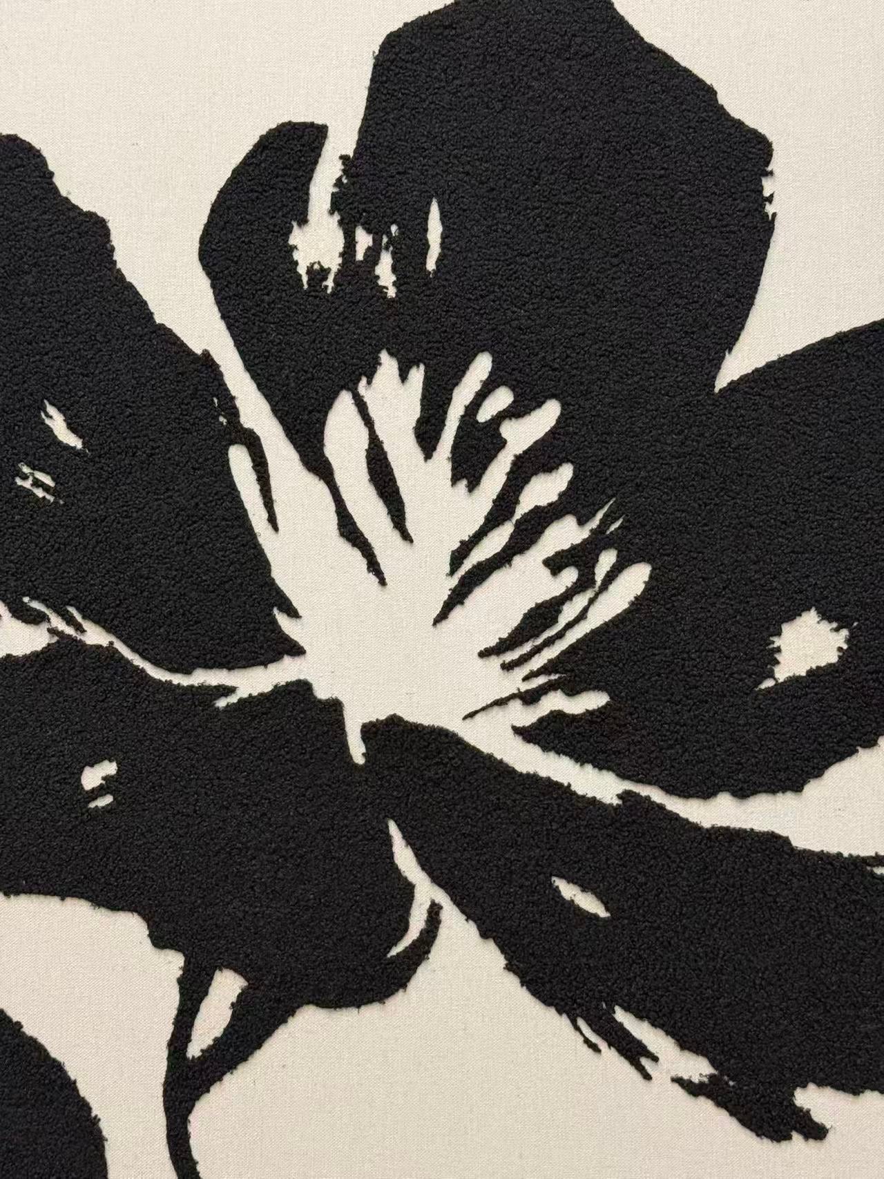 In Full Bloom Botanical Silhouette Wall Art - Ivory, Black - Image 2