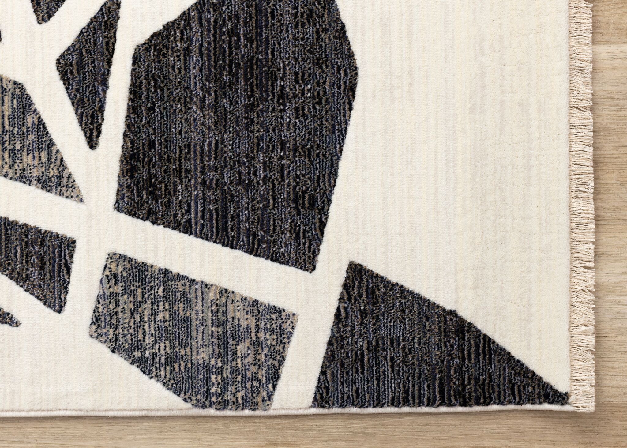 In Harmony 7'10" x 10'2" Shattered Glass Design Area Rug - Cream, Blue, Red - Image 4