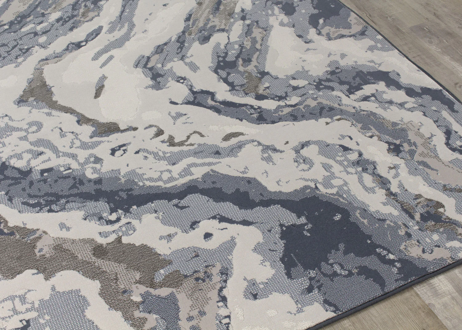Intrepid Rushing Water Area Rug - 5' X 8' - Blue/Cream - Image 3