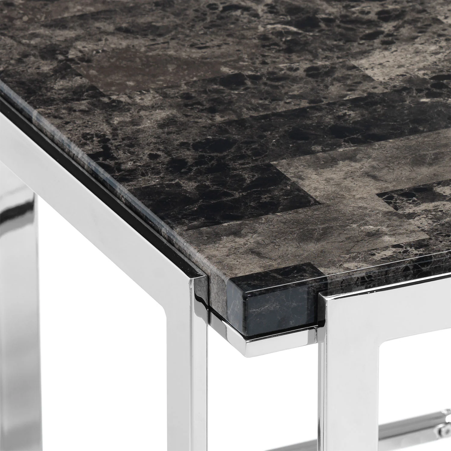 Iris End Table - Chrome and Black - Image 3